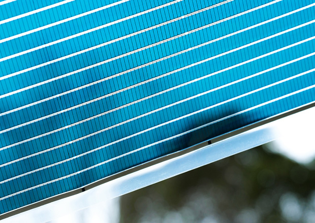Close-up of ST-OPV film-type solar cell panels
